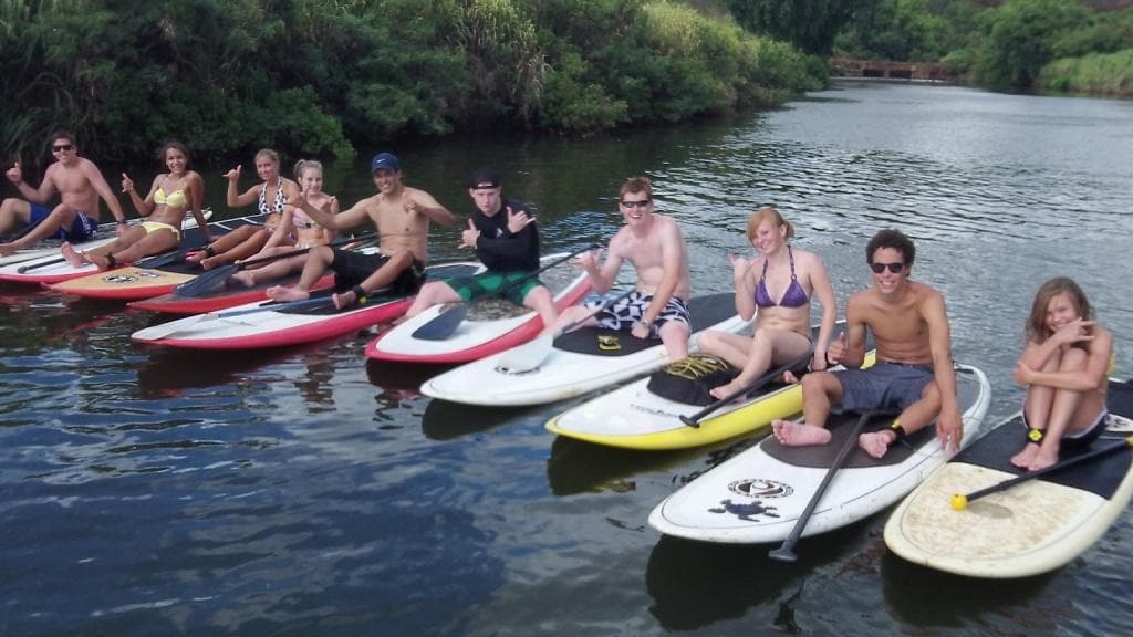 Group lesson on the water